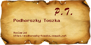 Podhorszky Toszka névjegykártya